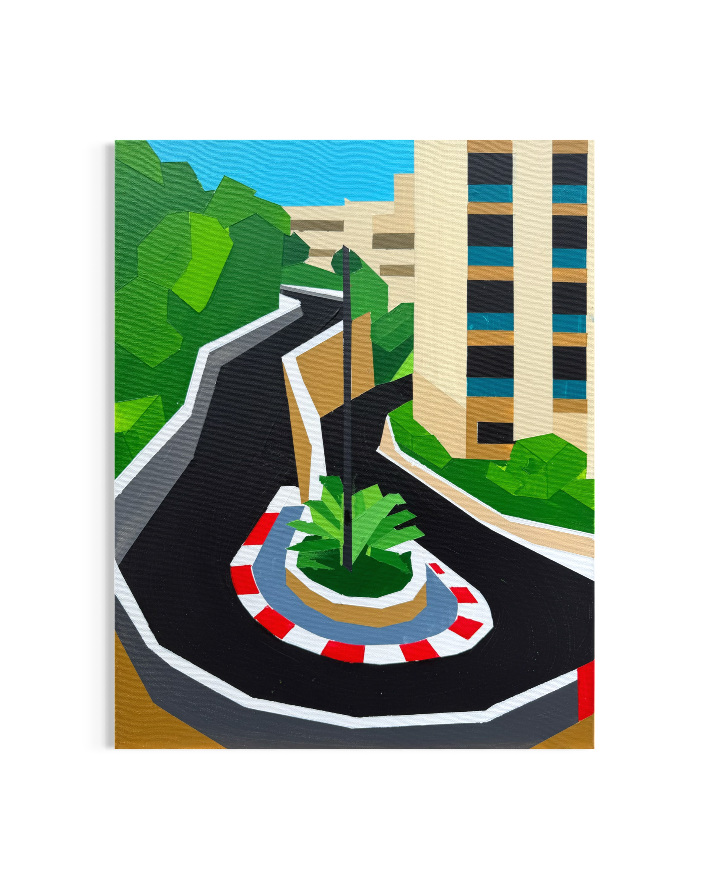 Monaco Hairpin Original Acrylic Painting