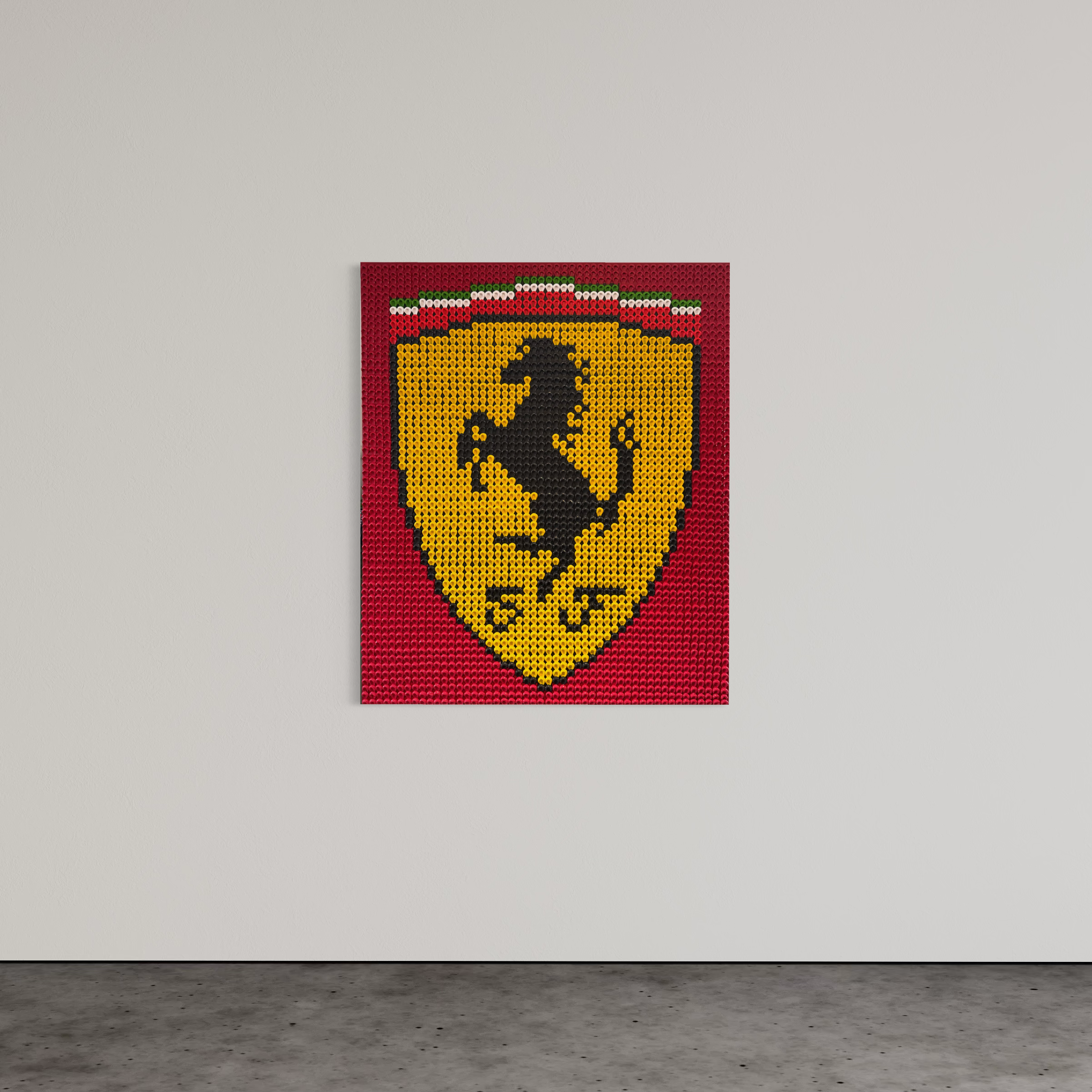 Ferrari Badge Structural Dot Artwork (Original)