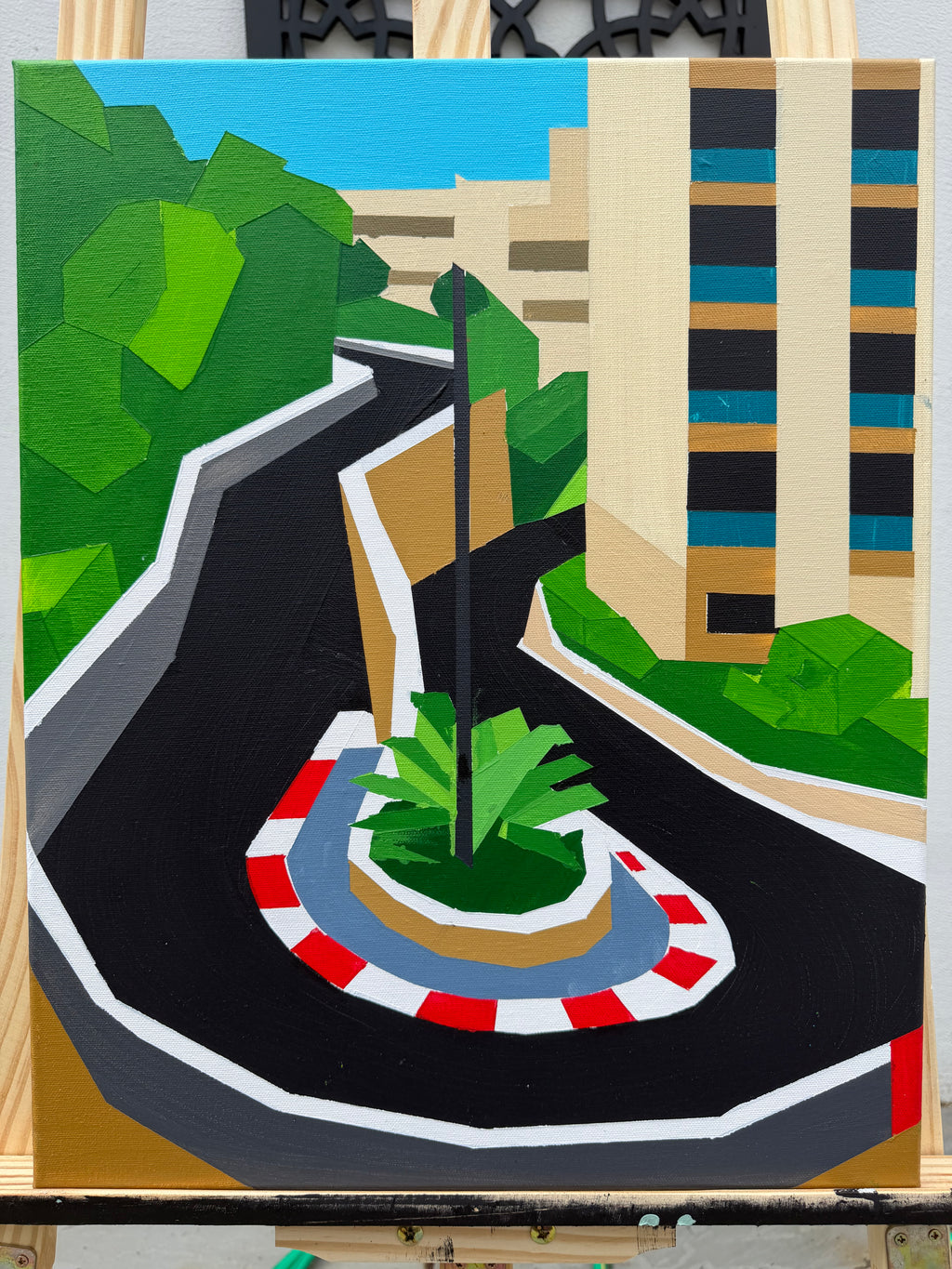 Monaco Hairpin Original Acrylic Painting